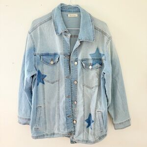Altar’d State DenimLigh Wash Star Jean Jacket